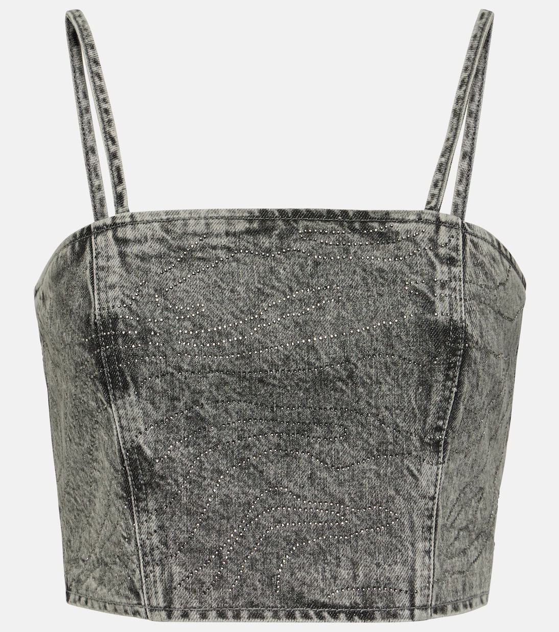 Verziertes Cropped-Top aus Denim | Rotate