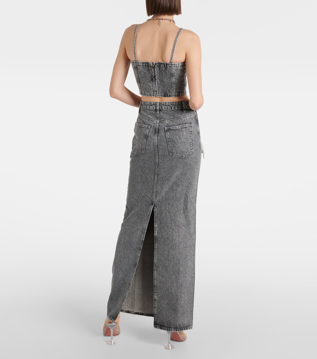 Verziertes Cropped-Top aus Denim | Rotate