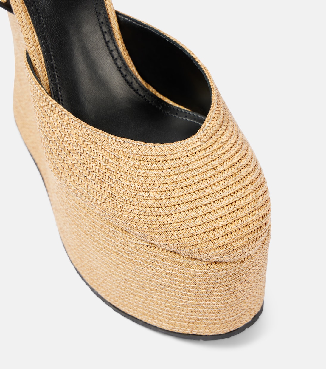 LA leather-trimmed paper straw wedges | Alaïa