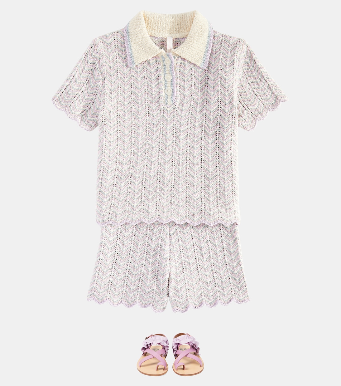 Halliday pointelle cotton-blend shorts | Zimmermann Kids