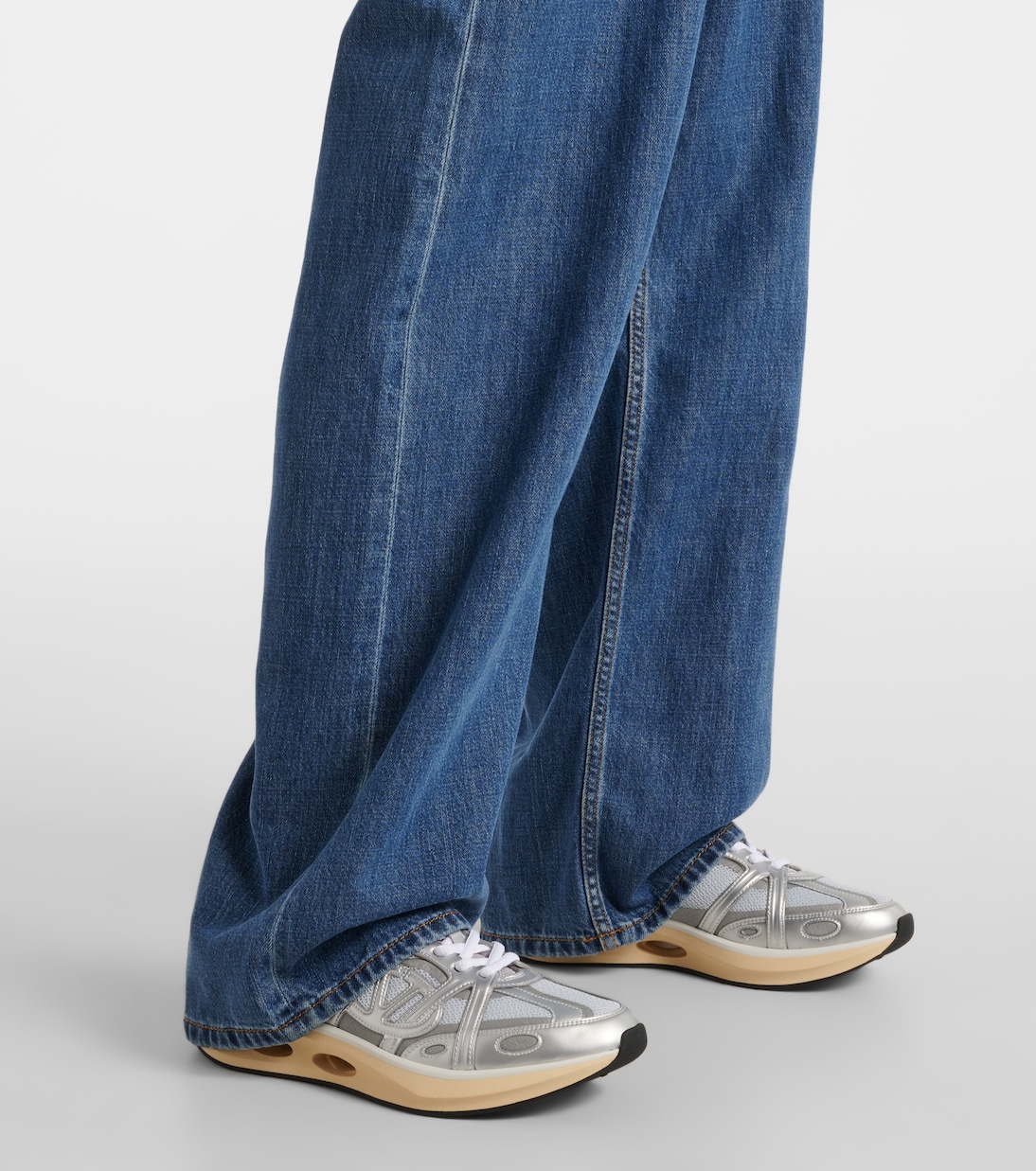 VLogo Easyjog leather-trimmed sneakers | Valentino Garavani