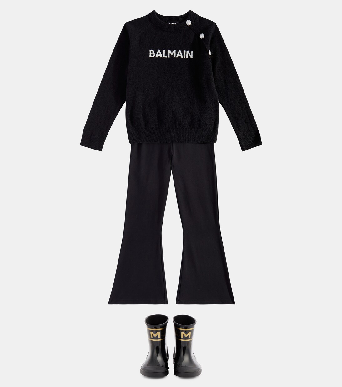 Cotton-blend jersey leggings | Balmain Kids