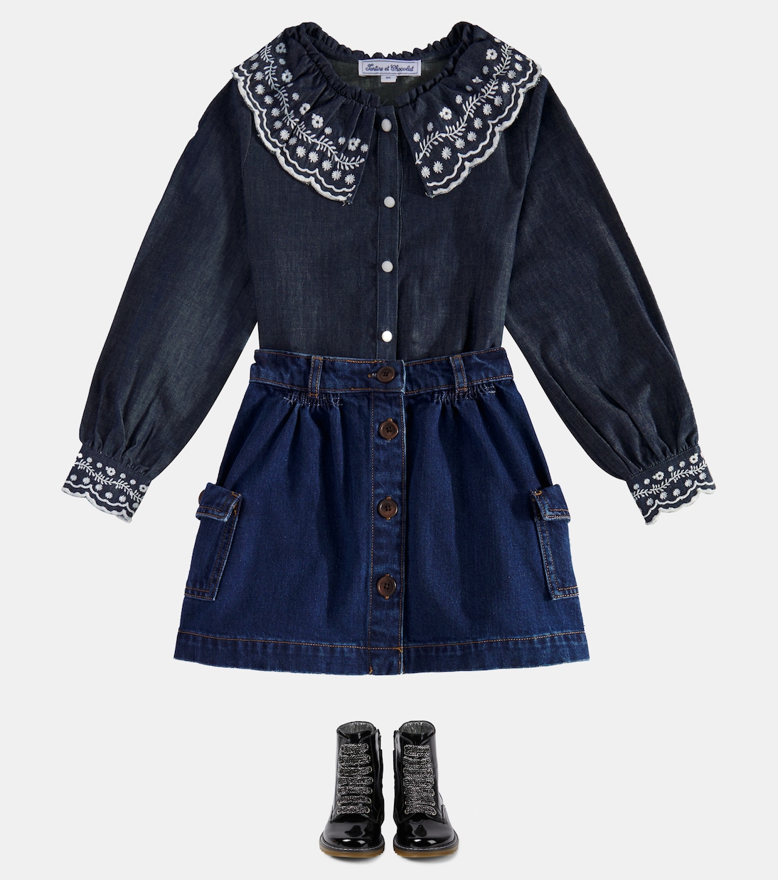 Embroidered denim shirt | Tartine et Chocolat