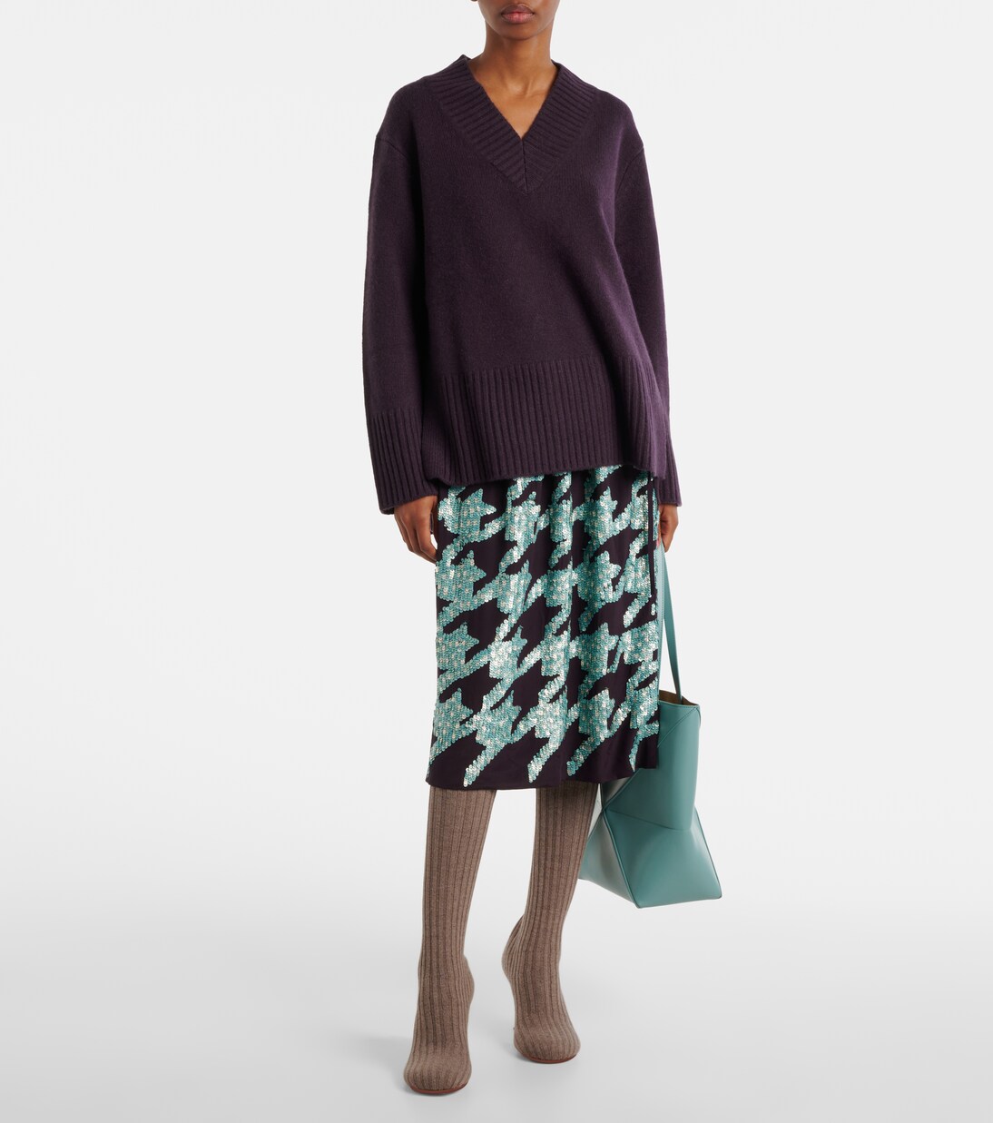 Stiefel Veneda 95 aus Strick | Amina Muaddi