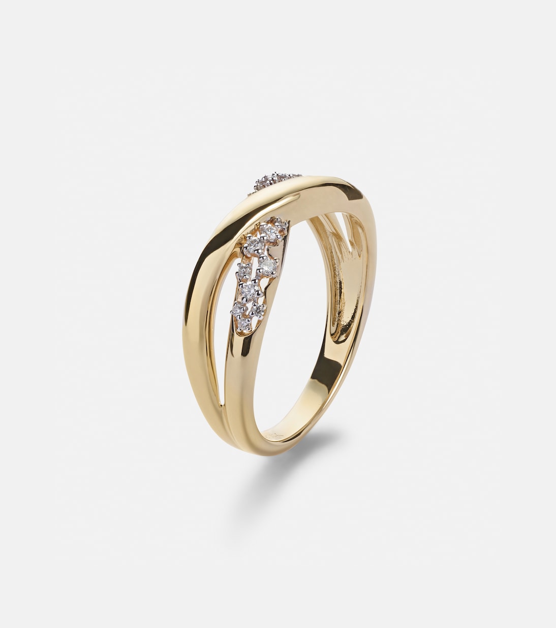 Bague Glitterati Kiss en or 14 ct et diamants | Stone and Strand