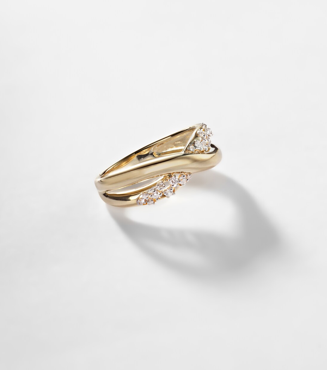 Bague Glitterati Kiss en or 14 ct et diamants | Stone and Strand