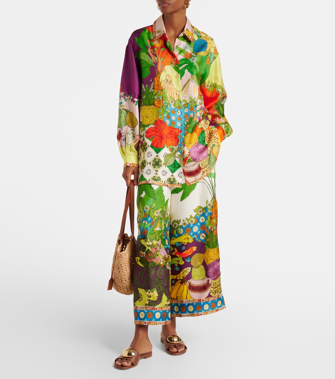 Bedrucktes Hemd Tiger aus Seiden-Twill | Alémais