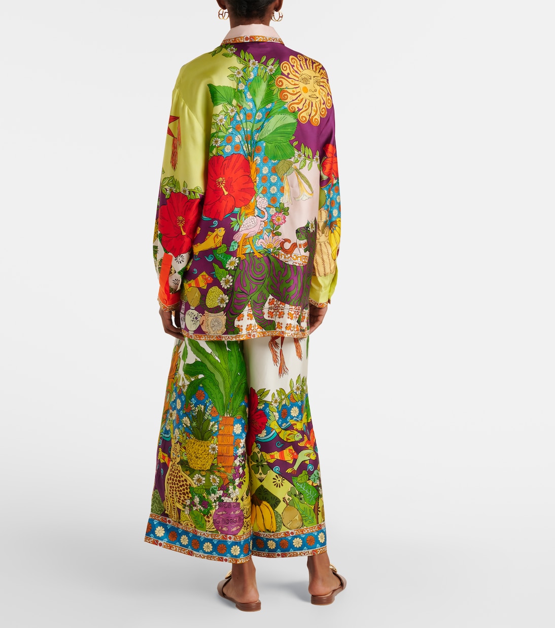 Bedrucktes Hemd Tiger aus Seiden-Twill | Alémais