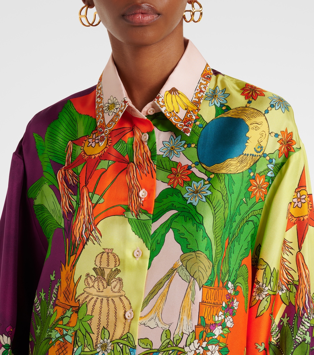 Bedrucktes Hemd Tiger aus Seiden-Twill | Alémais