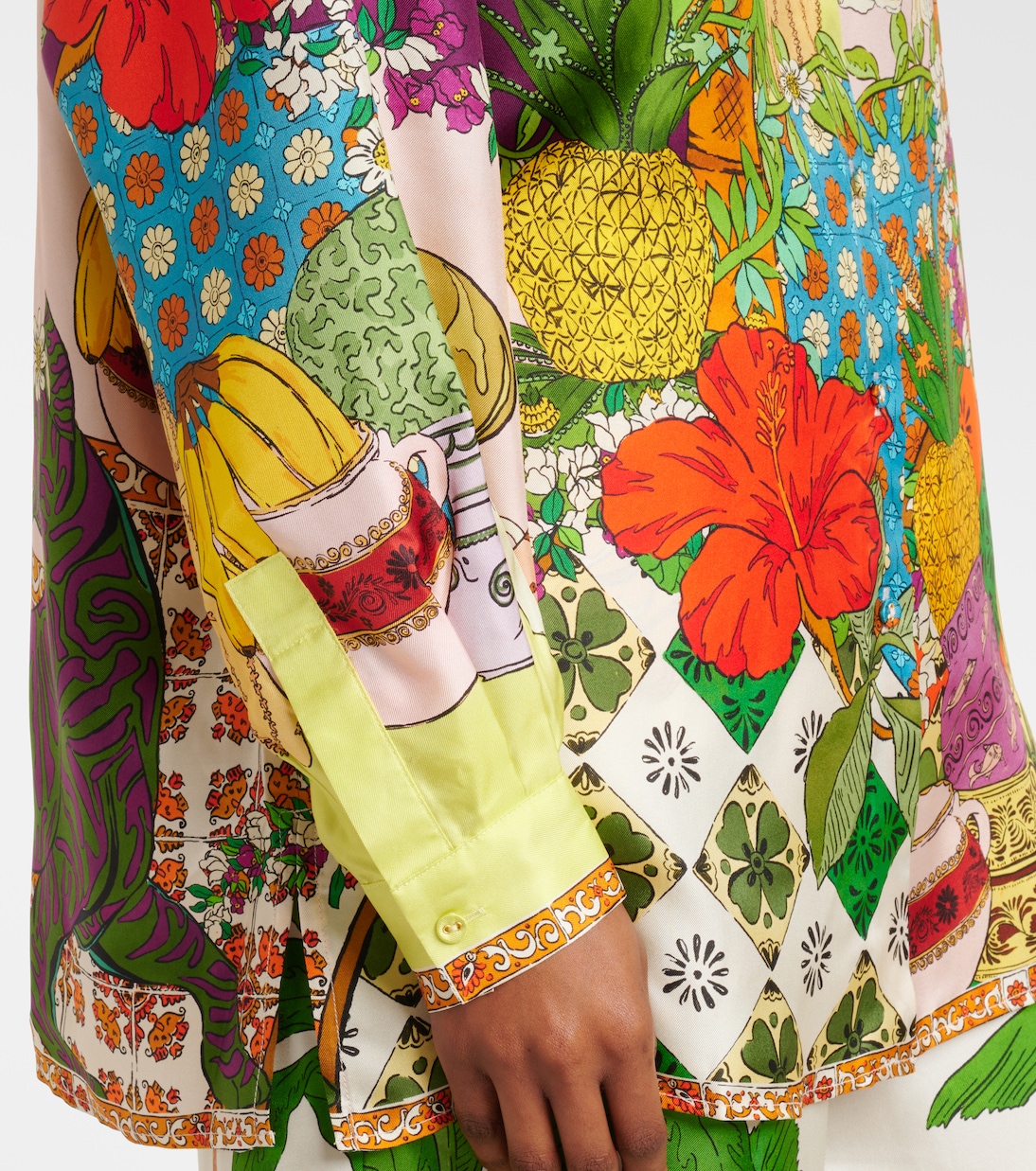 Bedrucktes Hemd Tiger aus Seiden-Twill | Alémais