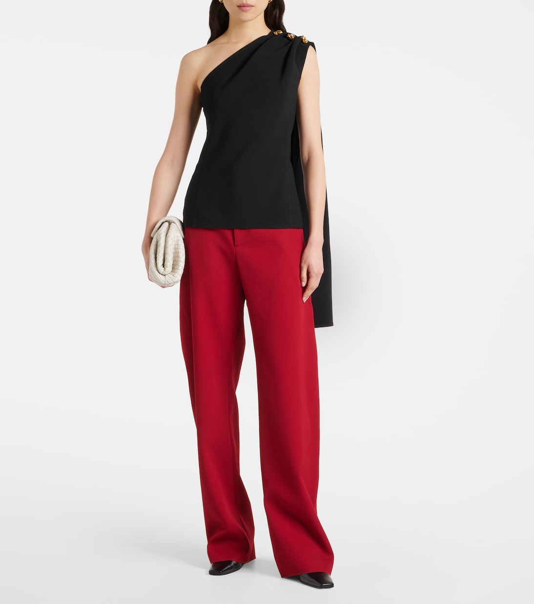 Knot caped draped crêpe top | Bottega Veneta
