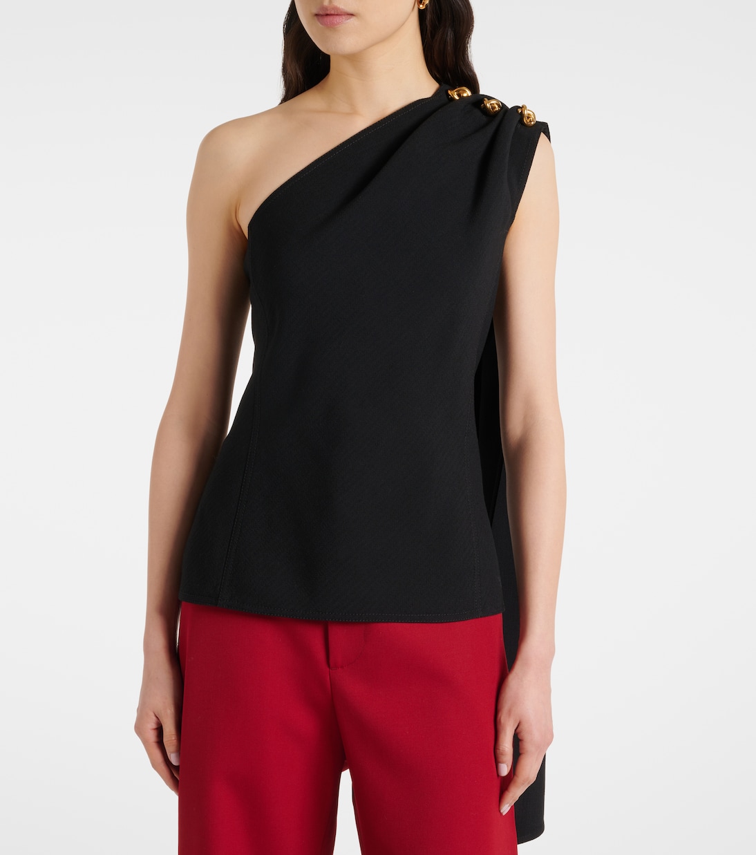 Knot caped draped crêpe top | Bottega Veneta