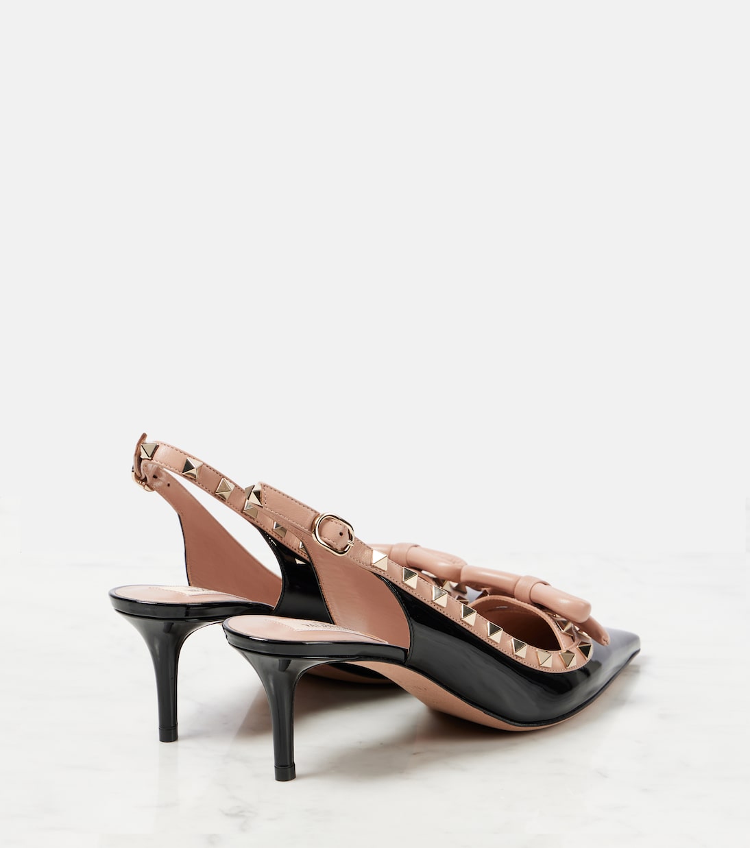 Rockstud 60 patent leather slingback pumps | Valentino Garavani