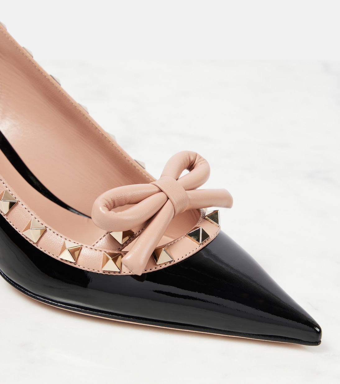 Rockstud 60 patent leather slingback pumps | Valentino Garavani