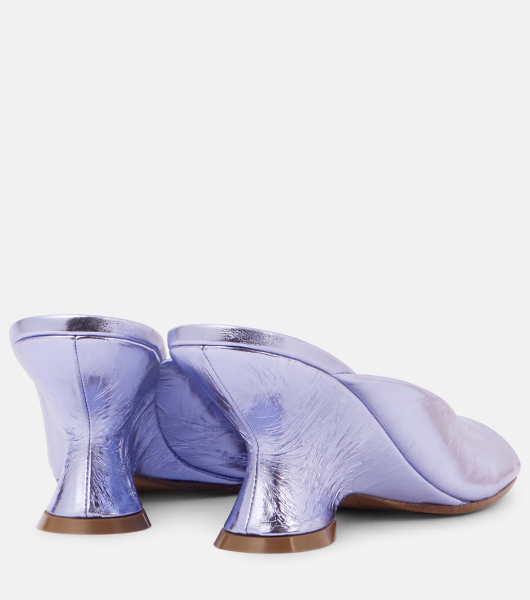 Metallic leather wedge mules | Dries Van Noten