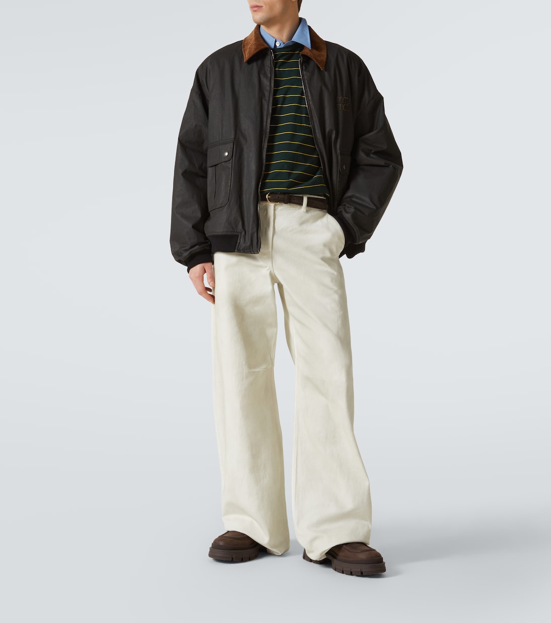 Coated cotton poplin bomber jacket | Miu Miu