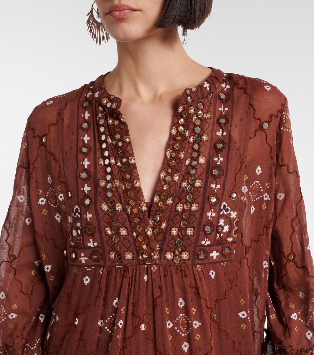 Vestido corto de algodón estampado | Juliet Dunn