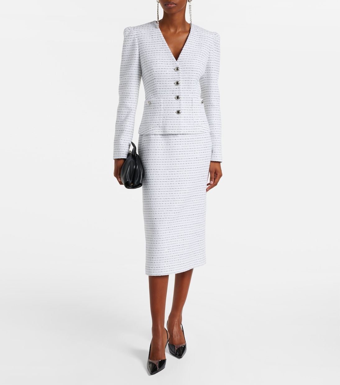 Gonna midi in tweed con paillettes | Alessandra Rich