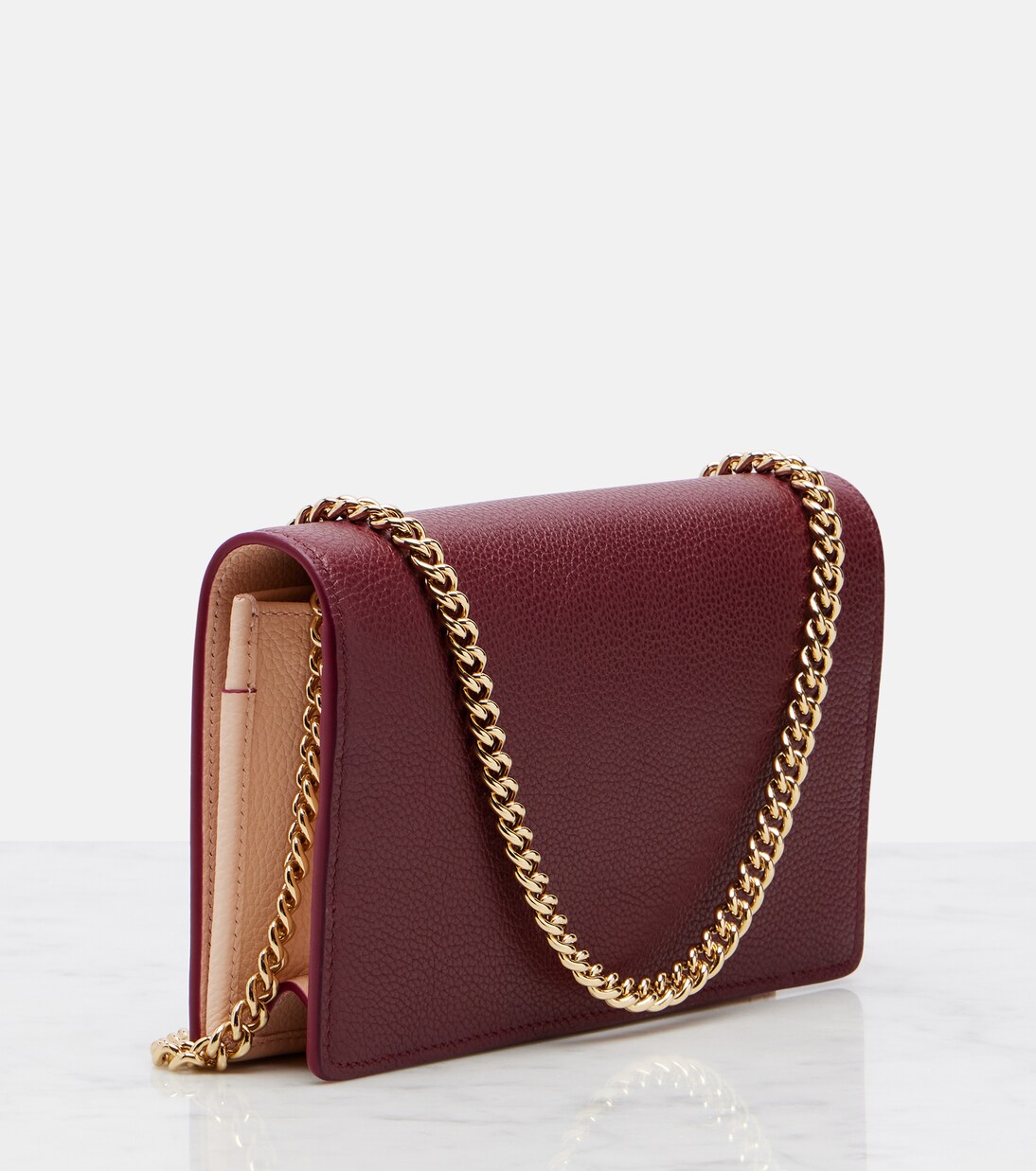 GG Marmont leather wallet on chain | Gucci