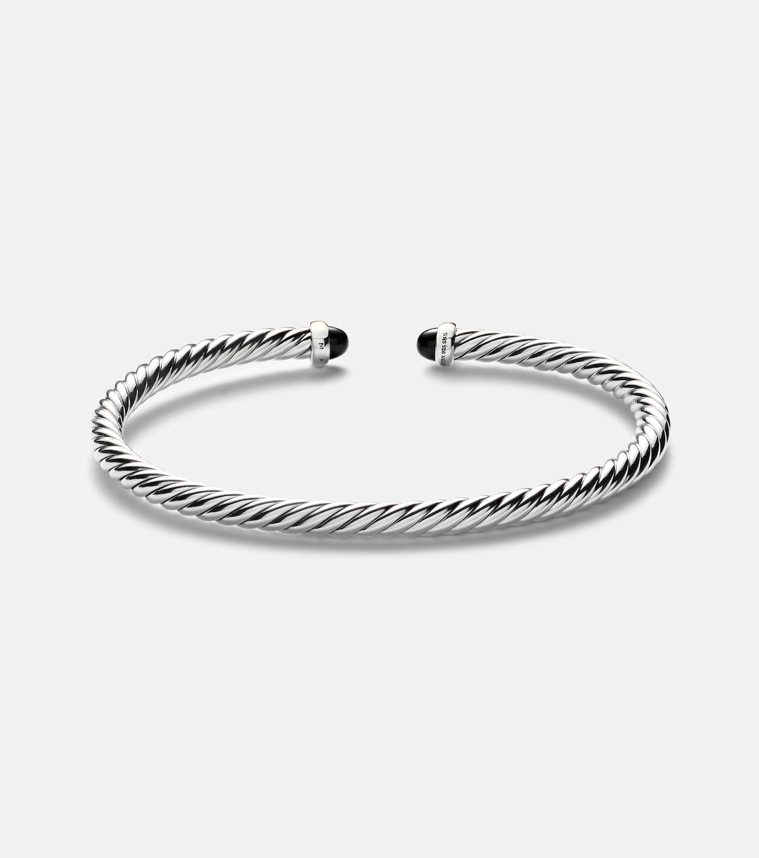 Bracciale Cable Flex in argento sterling e oro 14kt con onici | David Yurman
