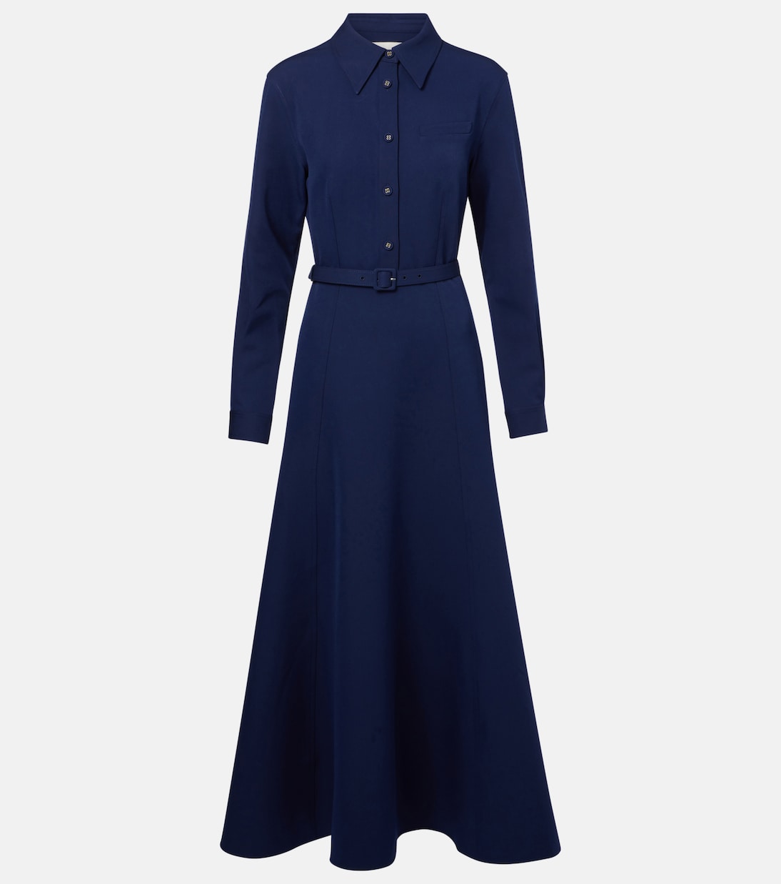 Vestido camisero de crepé con cinturón | Roland Mouret