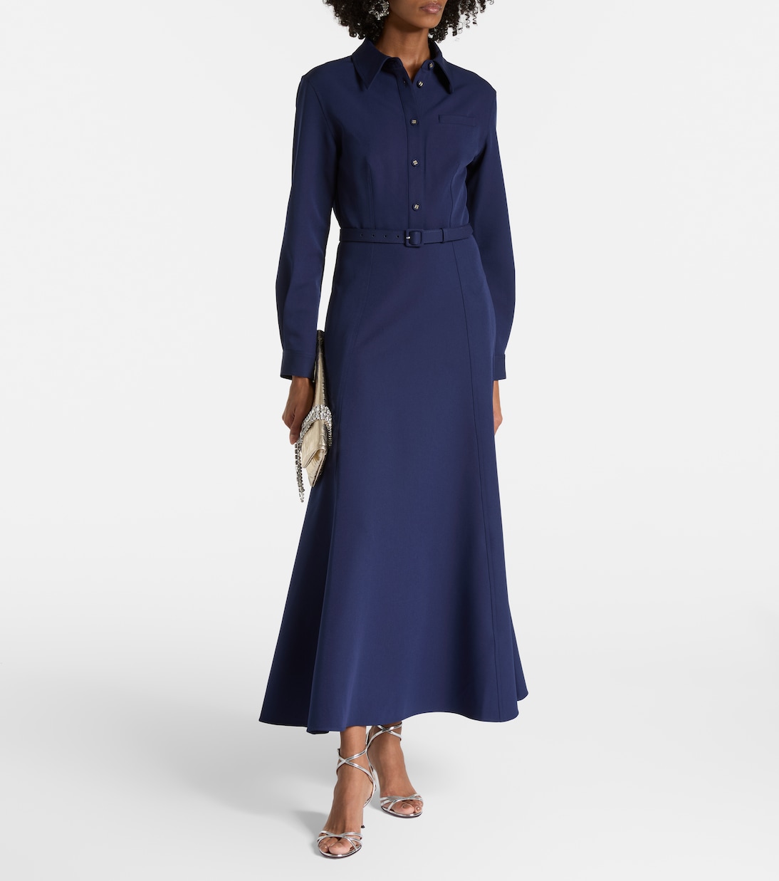 Vestido camisero de crepé con cinturón | Roland Mouret