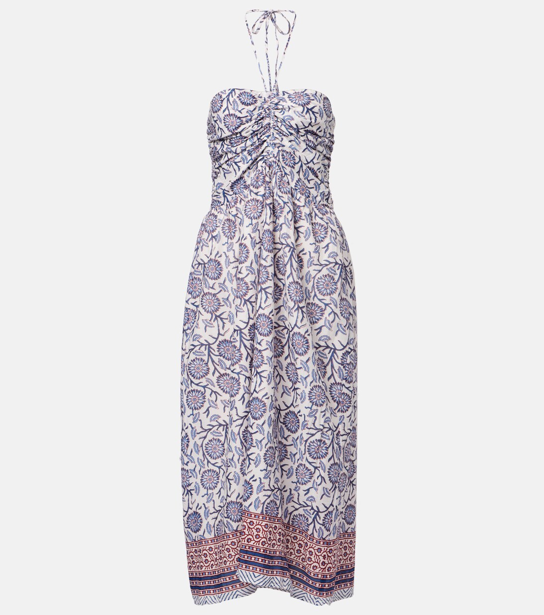 Robe midi en coton à fleurs | Velvet