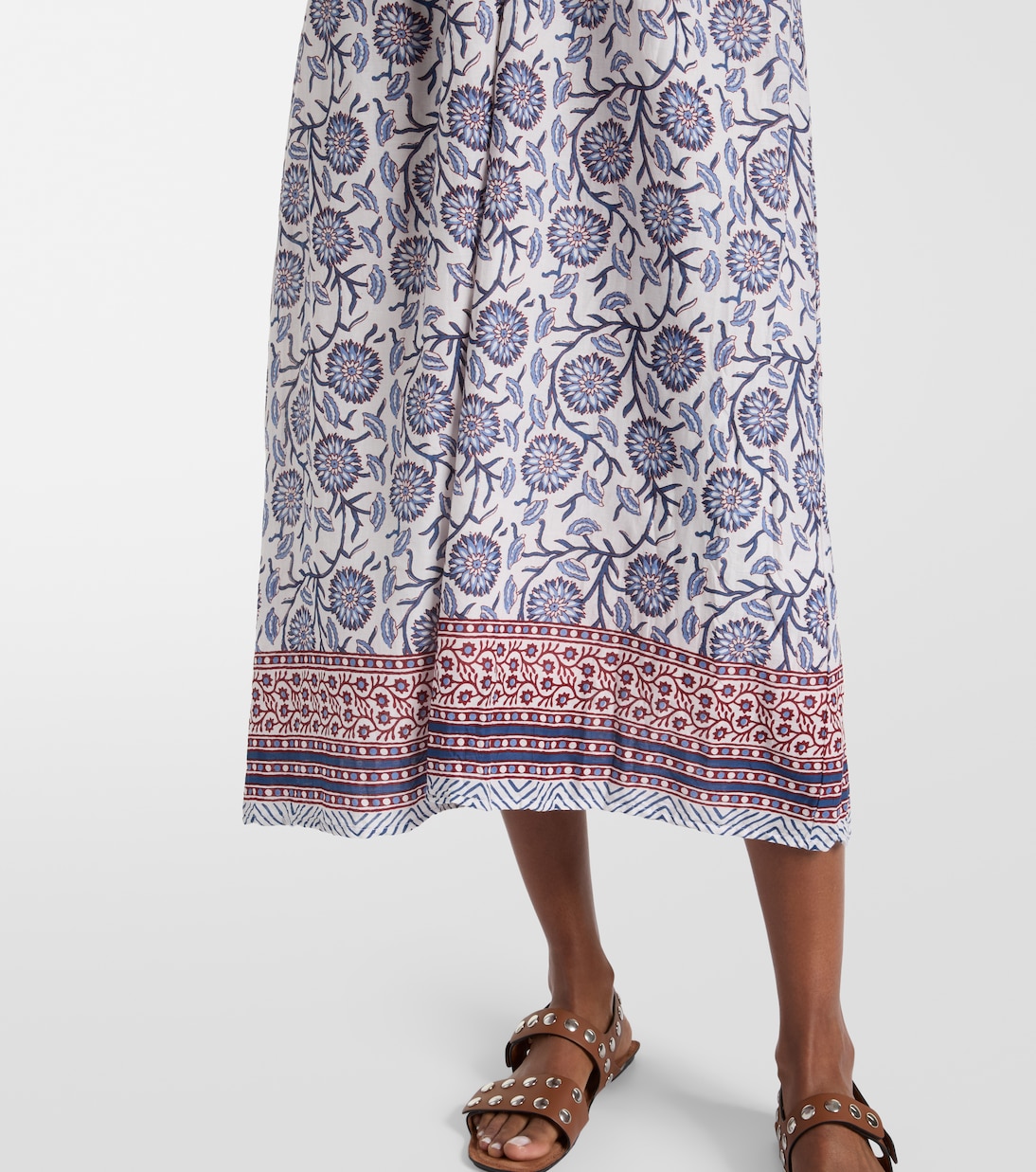 Robe midi en coton à fleurs | Velvet