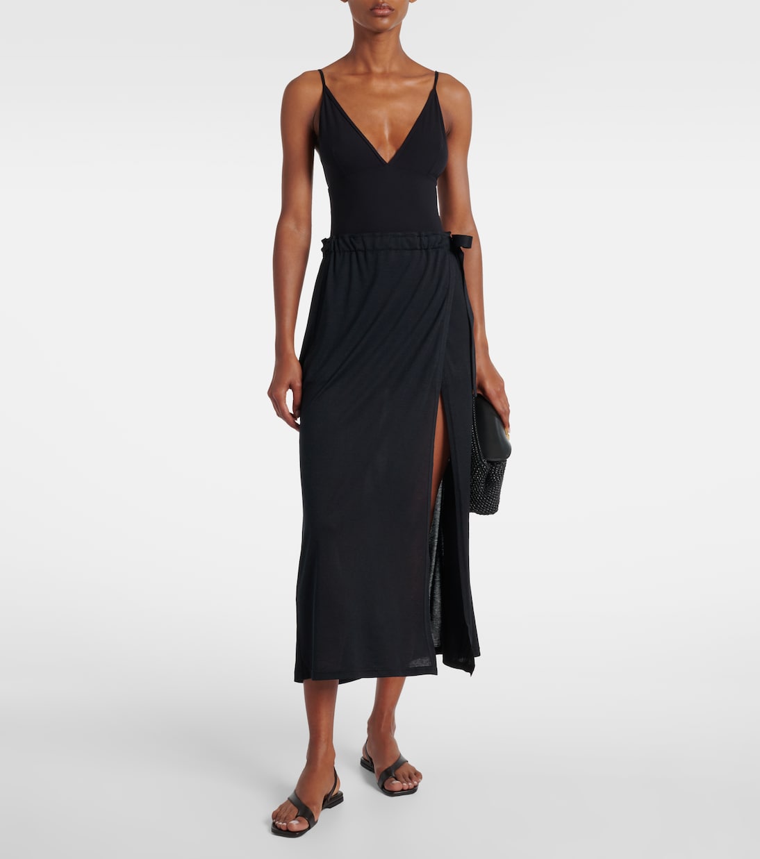 Cotton and silk midi skirt | Toteme