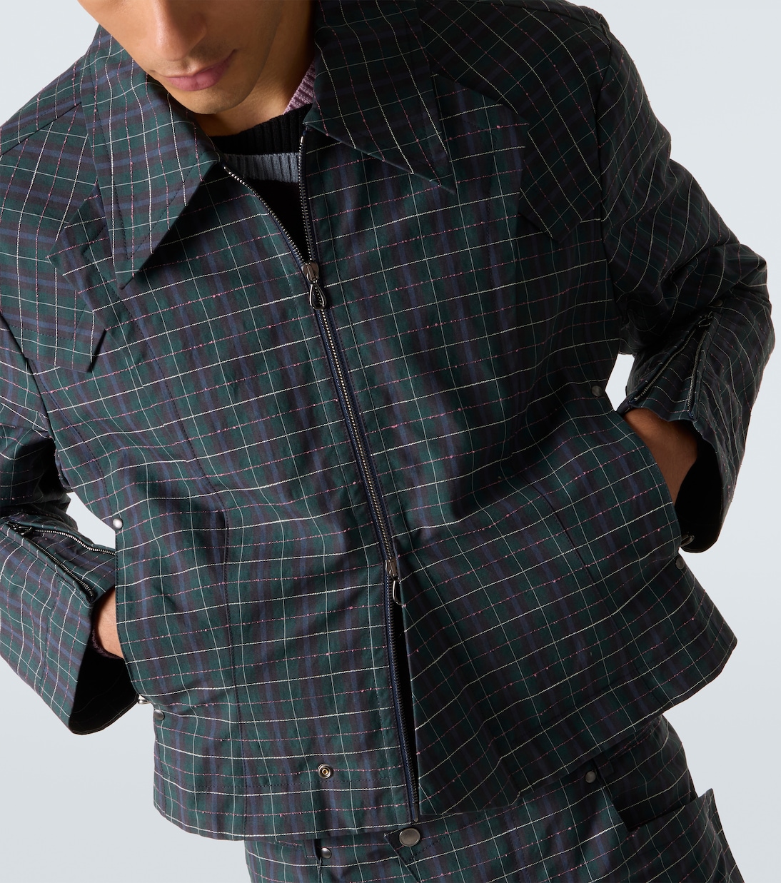 Kraner checked cotton-blend jacket | Kiko Kostadinov