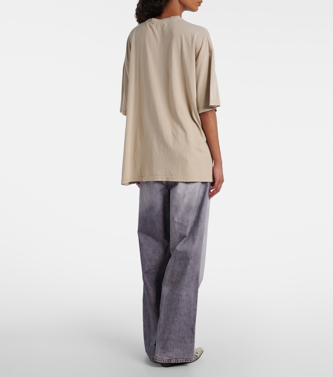 T-shirt rayé en coton à logo | Acne Studios