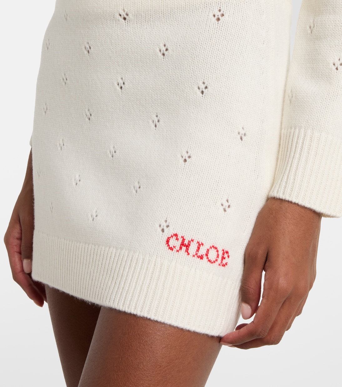 Minifalda de pointelle lana y cachemir | Chloé