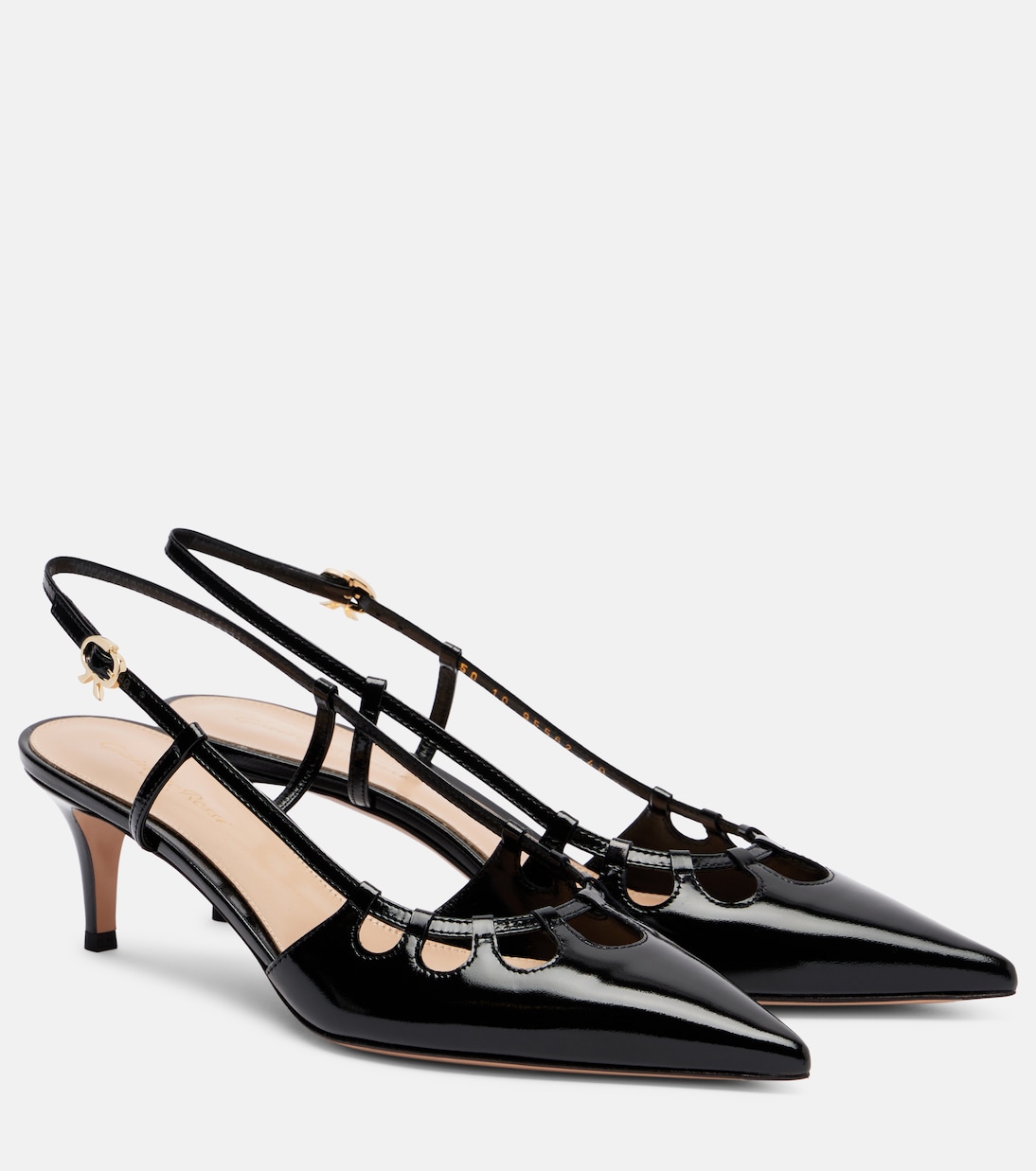 Pointy 55 patent leather slingback pumps | Gianvito Rossi