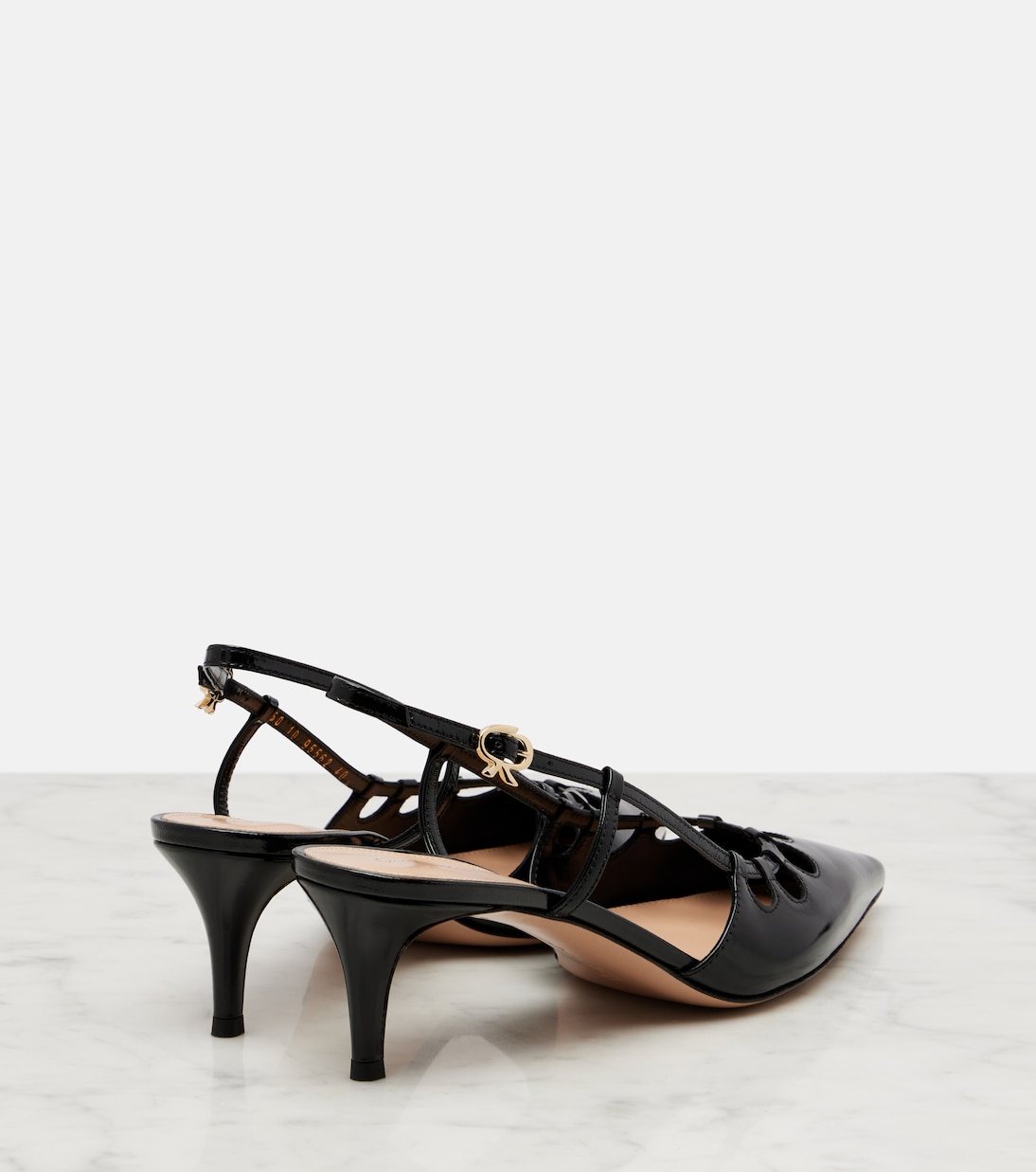 Pointy 55 patent leather slingback pumps | Gianvito Rossi