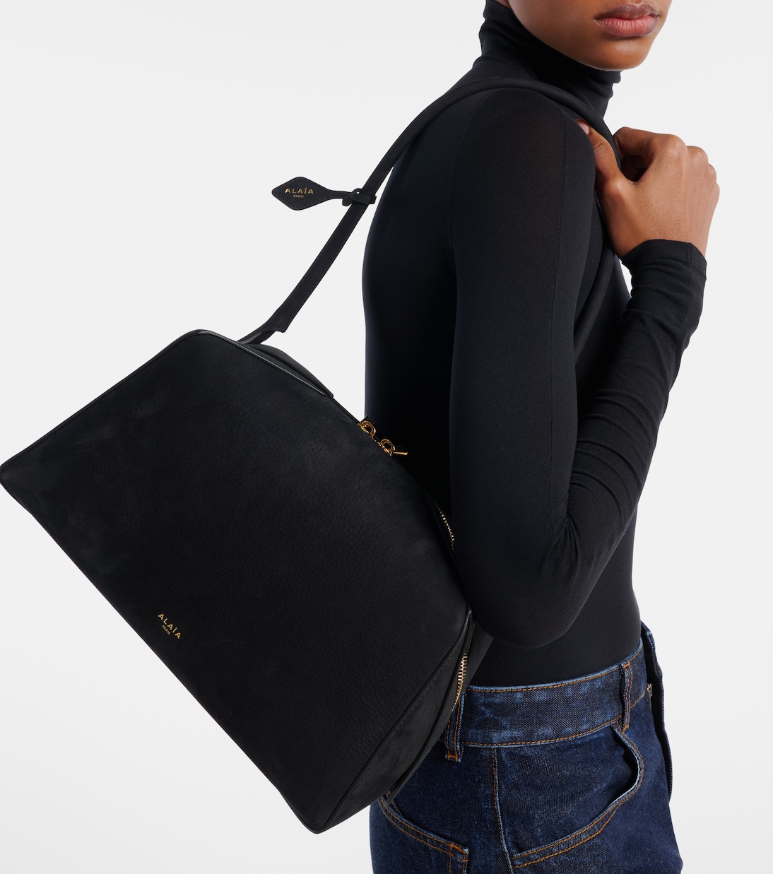 Sac Le Bouledogue Medium en daim | Alaïa