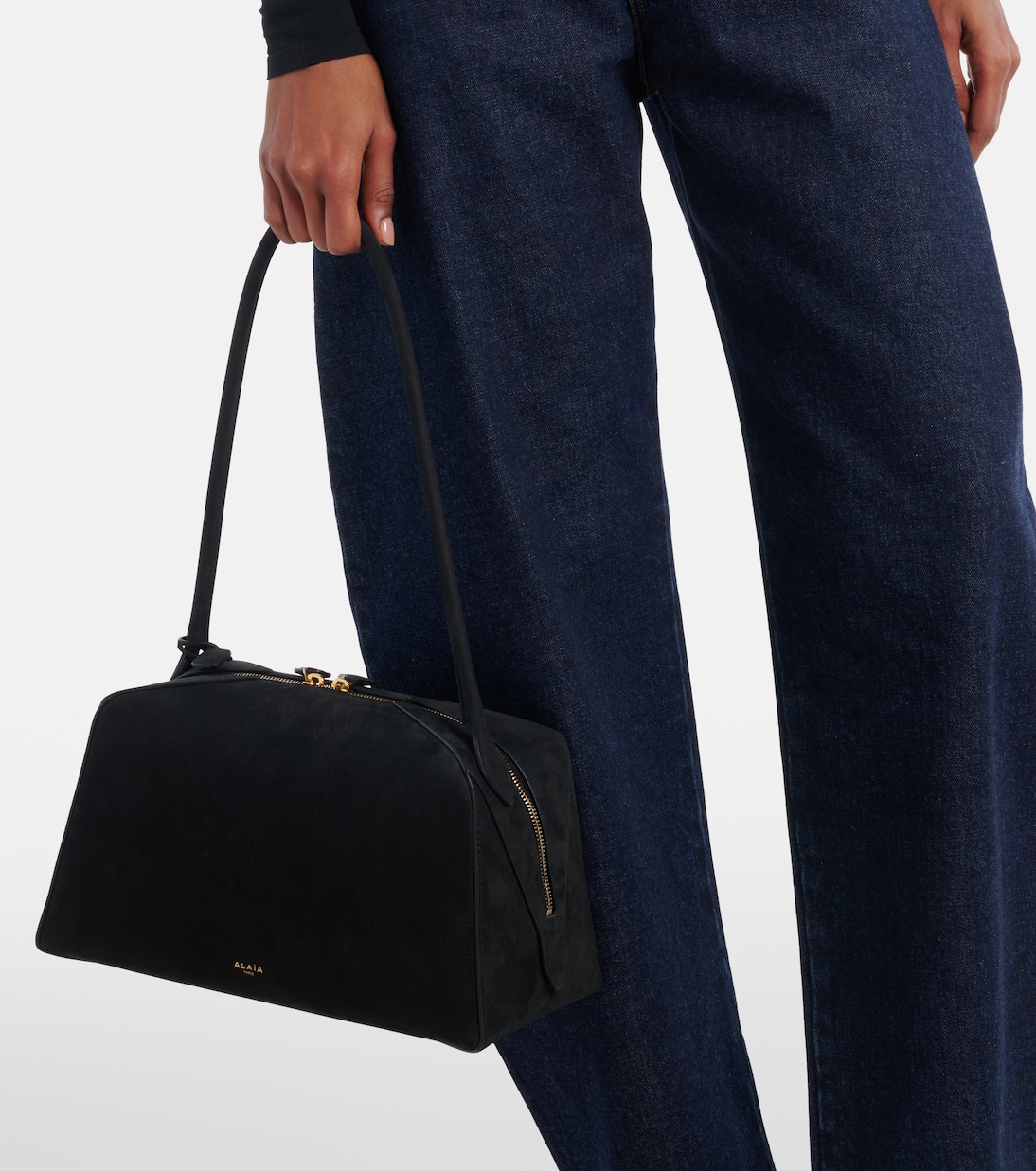 Sac Le Bouledogue Medium en daim | Alaïa