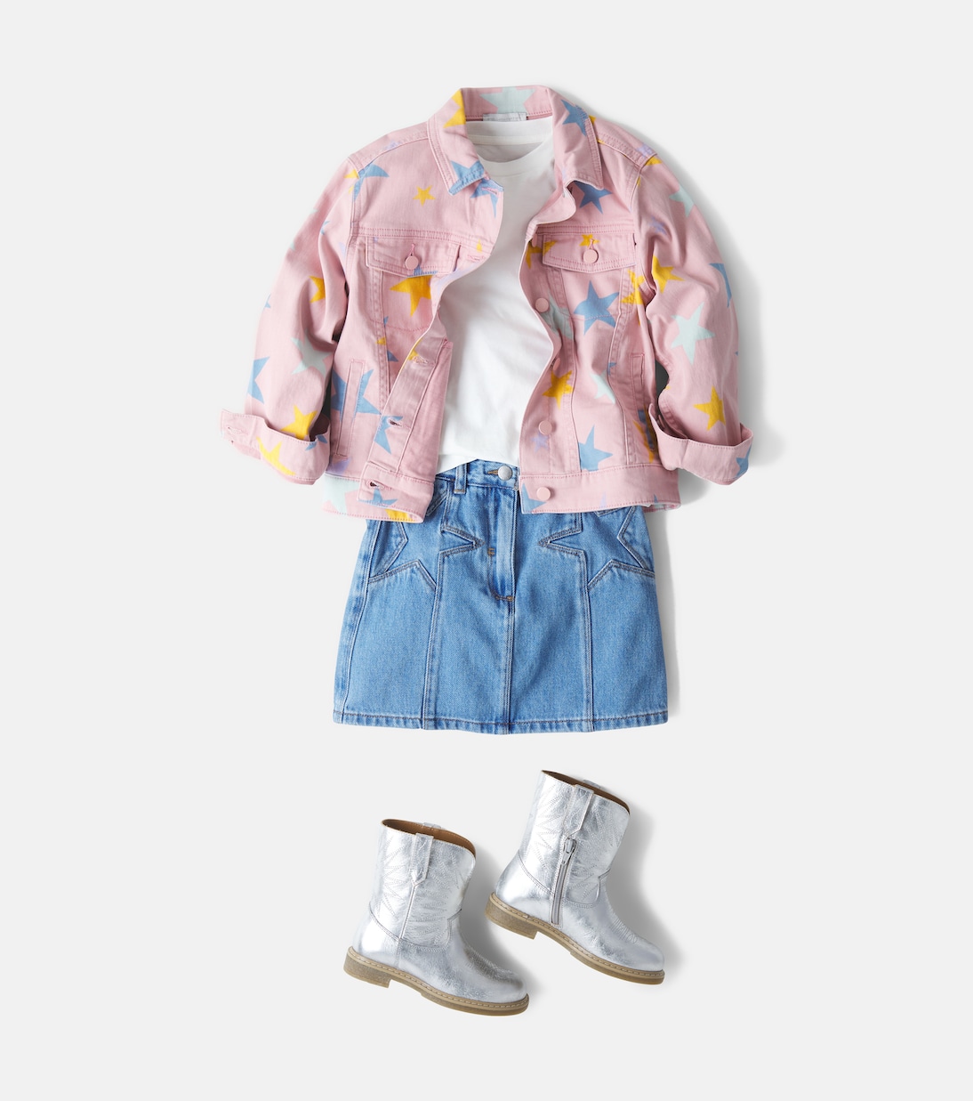 Wish Star Biker metallic leather cowboy boots | Golden Goose Kids