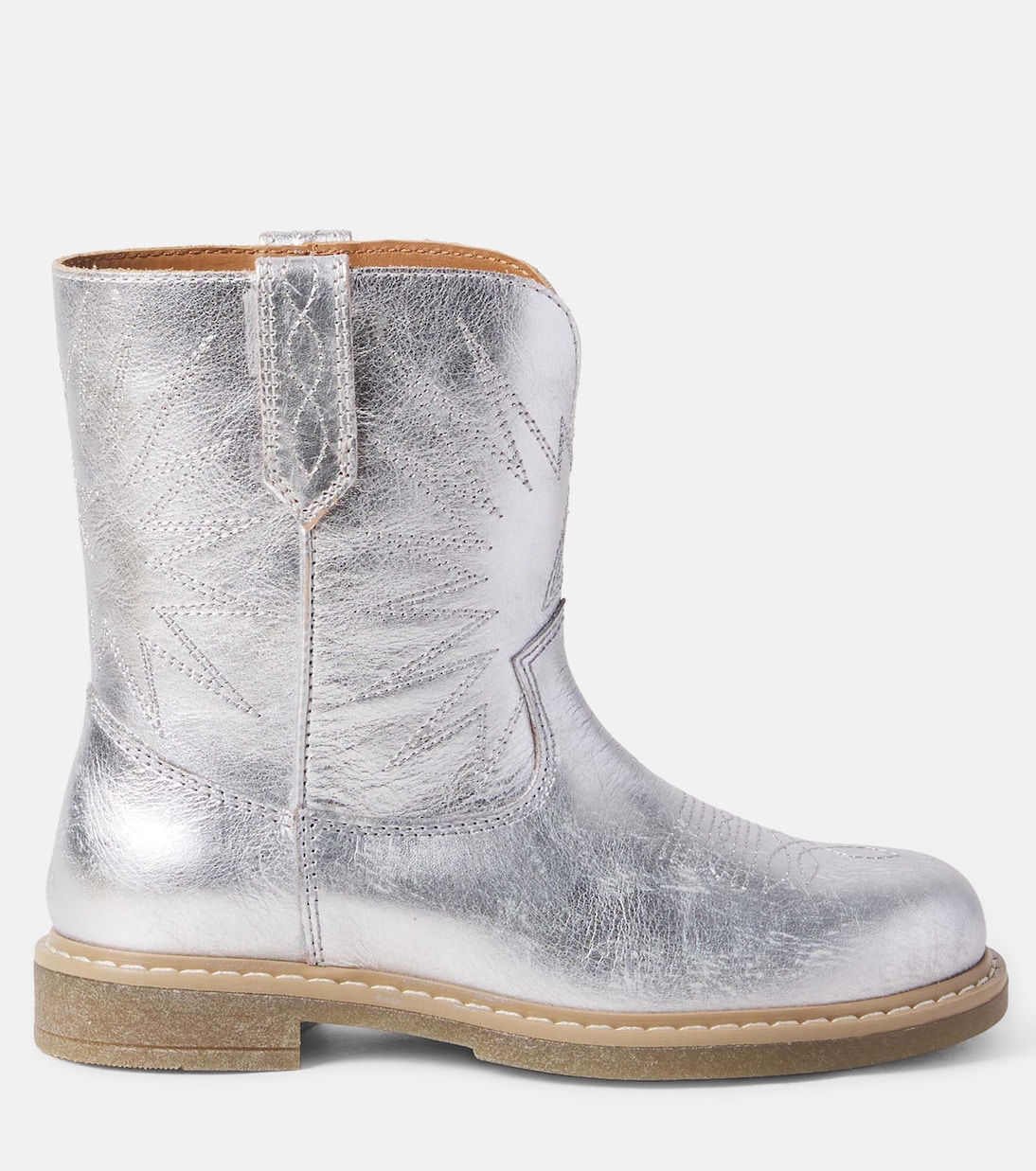 Wish Star Biker metallic leather cowboy boots | Golden Goose Kids