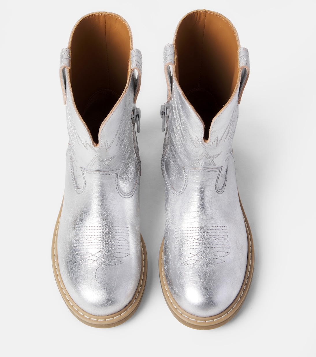 Wish Star Biker metallic leather cowboy boots | Golden Goose Kids