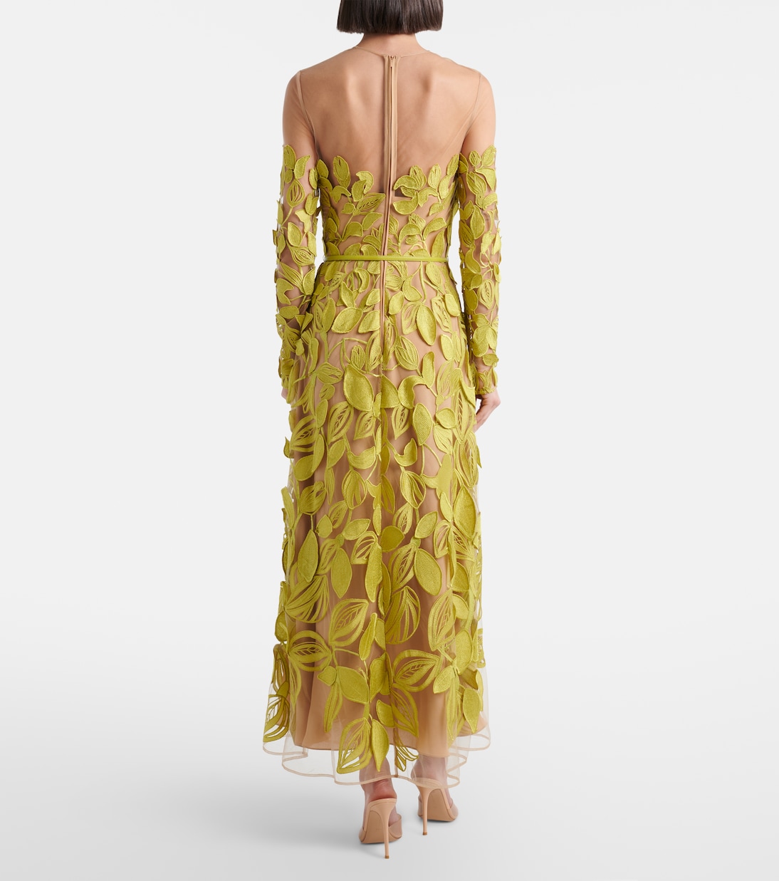 Embroidered silk-blend midi dress | Elie Saab