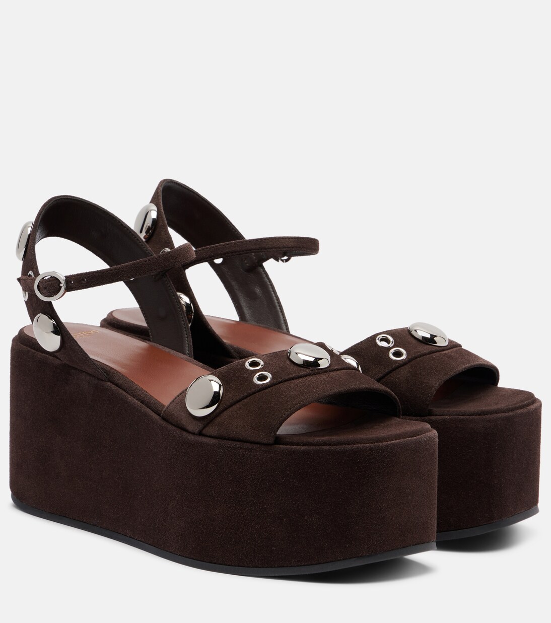 Verzierte Plateausandalen aus Veloursleder | Valentino Garavani