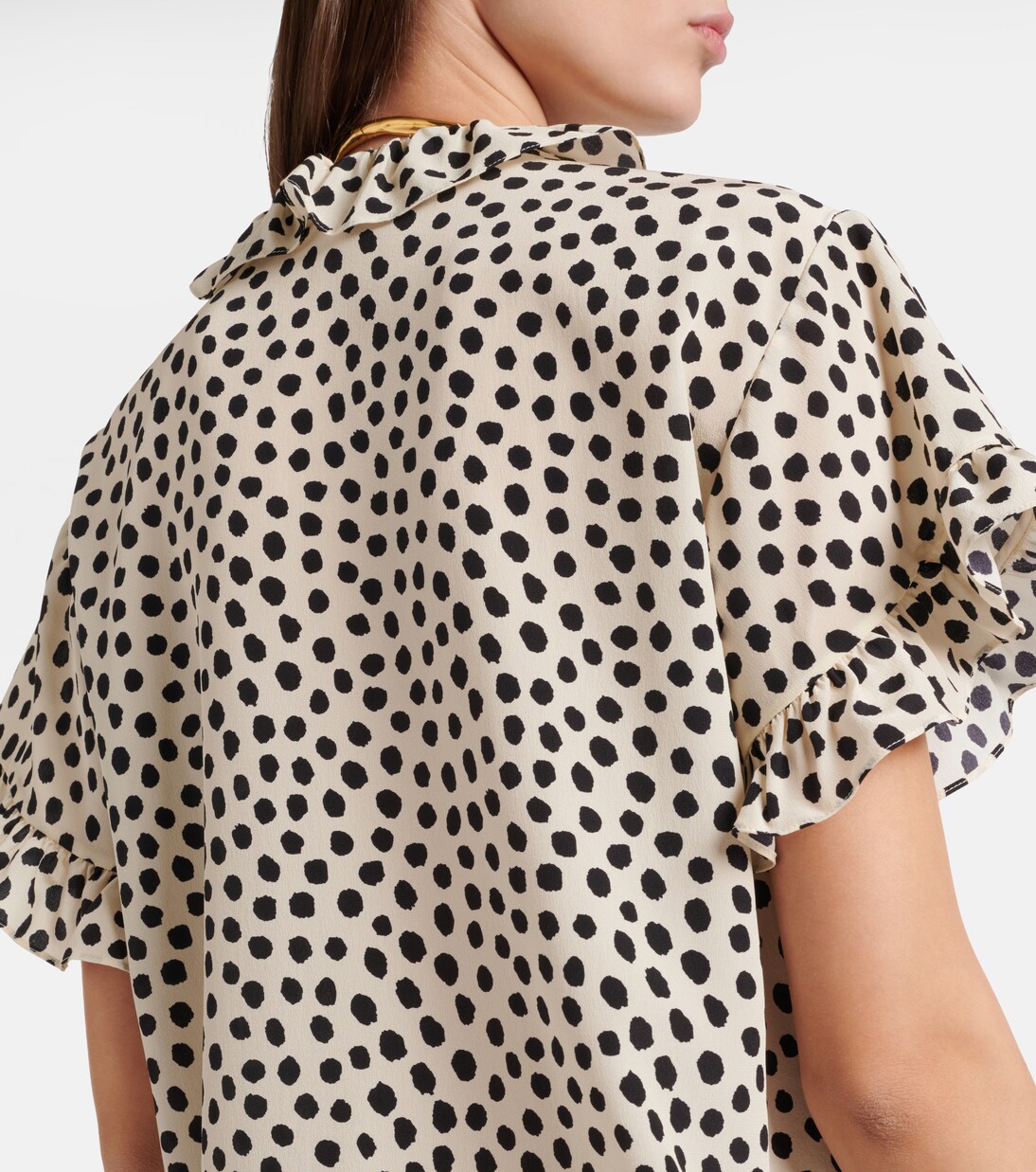 Polka-dot silk crêpe de chine top | Chloé