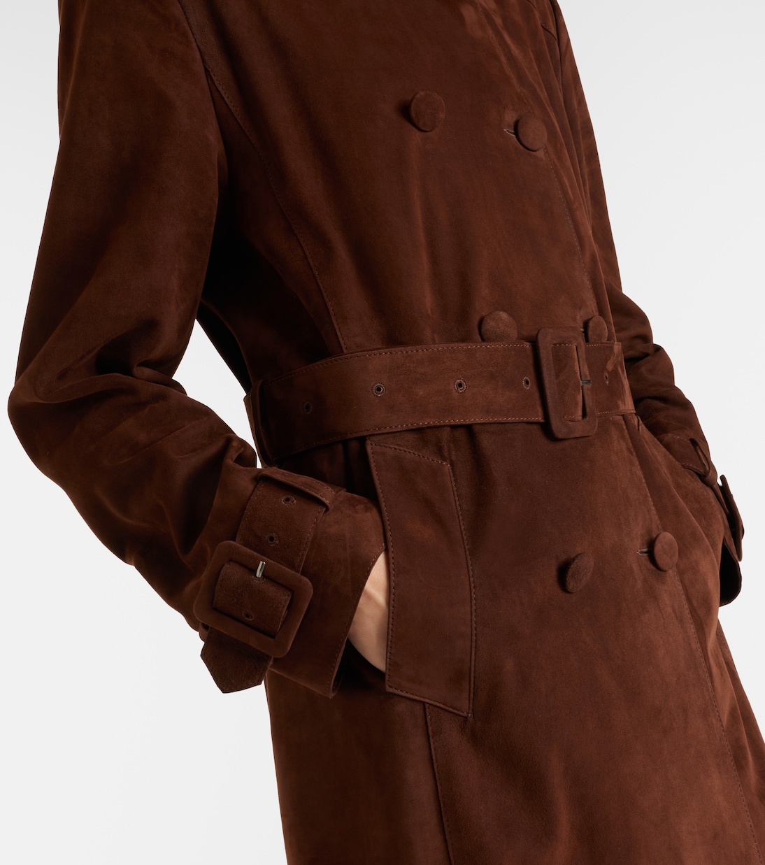 Tate suede trench coat | Nour Hammour