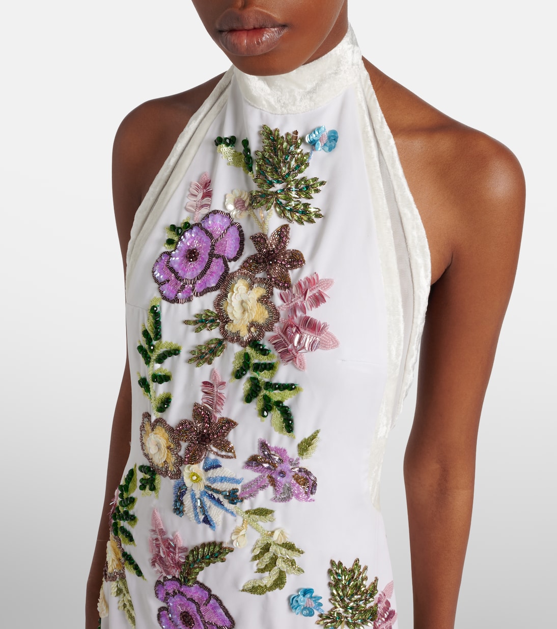 Robe longue Luminous Flounce à ornements | Là Fuori