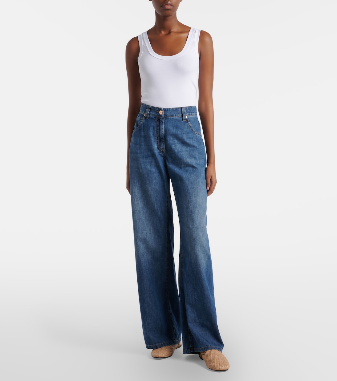 Jeans a gamba larga | Brunello Cucinelli