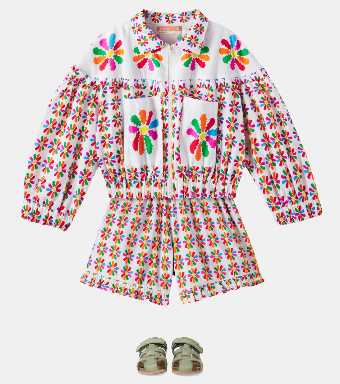 Catavento printed cotton shorts | Fábula