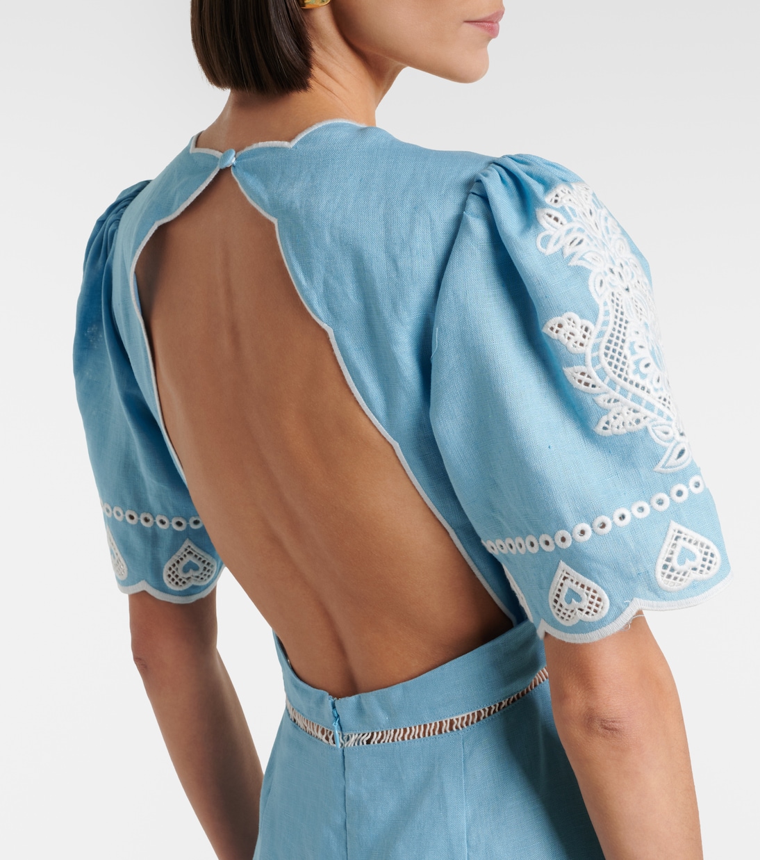 Besticktes Midikleid aus Leinen | Farm Rio