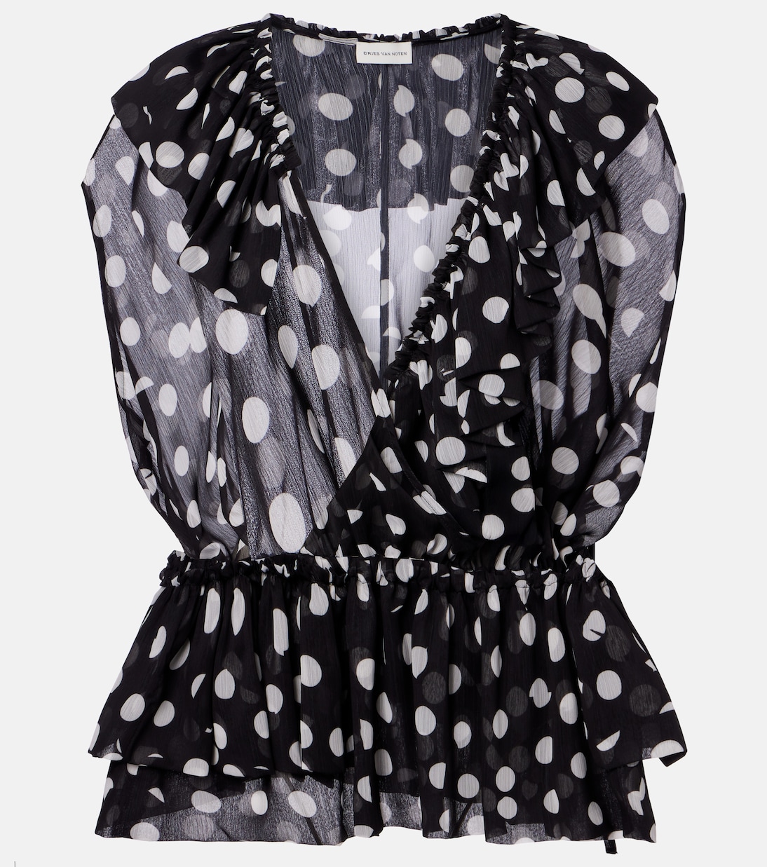 Polka-dot ruffled top | Dries Van Noten
