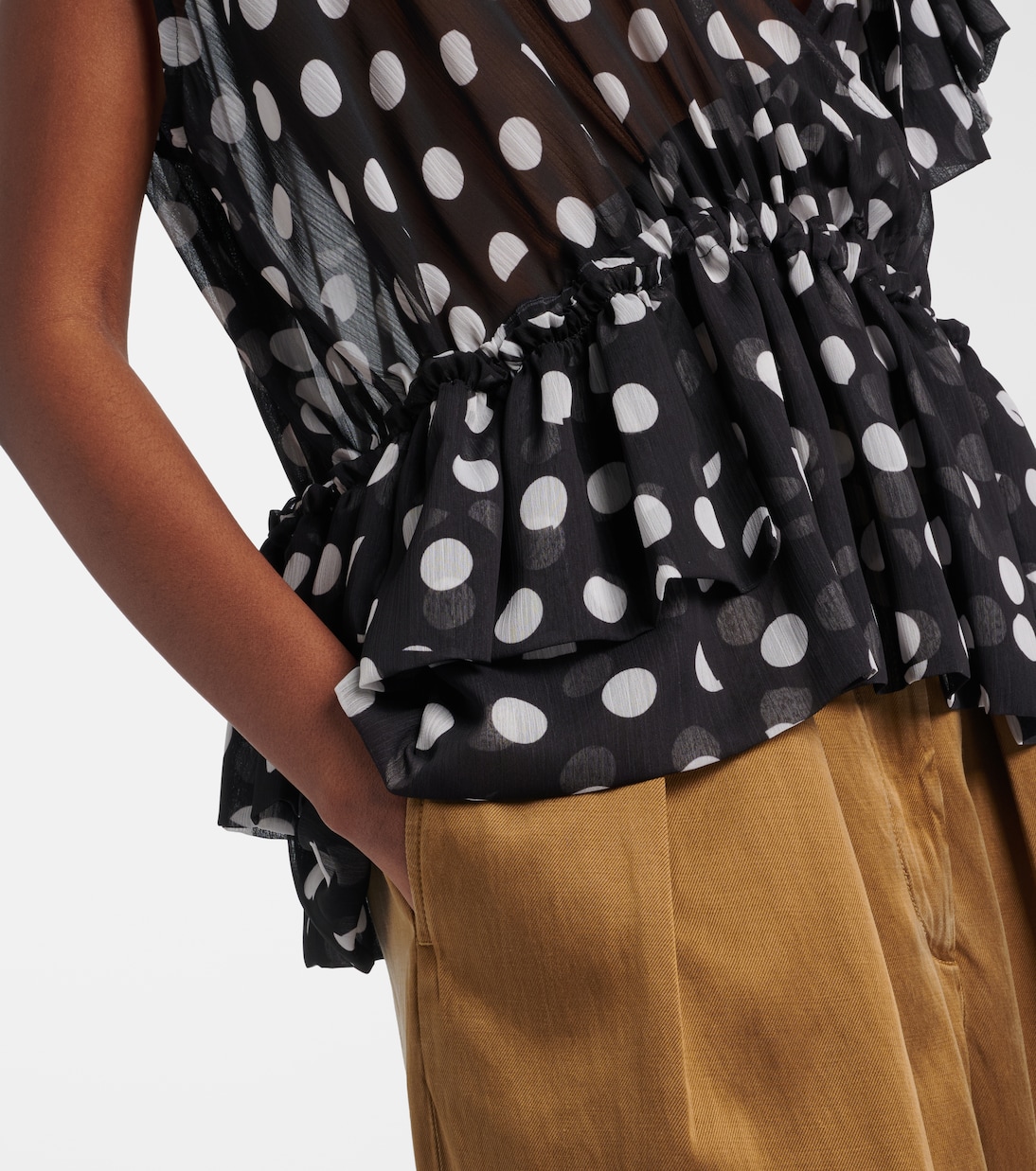Polka-dot ruffled top | Dries Van Noten