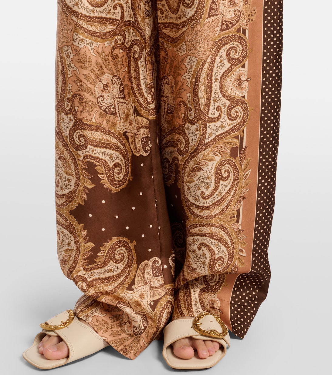 Pantaloni Luna in seta con stampa paisley | Zimmermann
